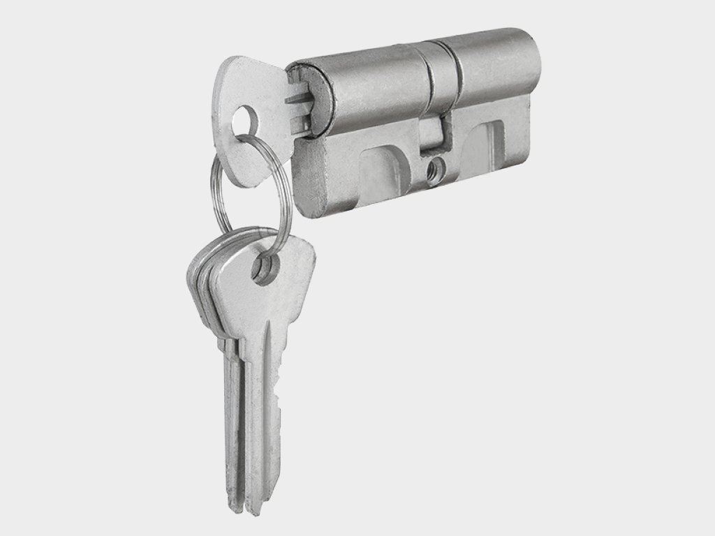 Цилиндровый механизм из алюминия «ключ-ключ» с 3 ключами в комплекте Тюмень